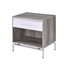 Cistus Rectangular Accent Table, Weathered Gray Oak & White Finish Acme