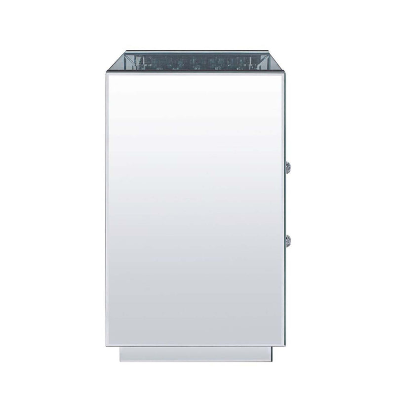 Nysa Rectangular Accent Table, Mirrored & Faux Crystals Acme