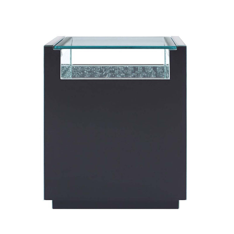 Nysa Rectangular Accent Table, Mirrored & Faux Crystals Acme