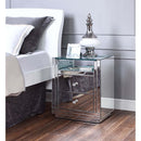 Nysa Rectangular Accent Table, Mirrored & Faux Crystals Acme