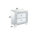 Noralie Rectangular Accent Table, Mirrored & Faux Diamonds Acme