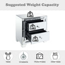 Noralie Rectangular Accent Table, Mirrored & Faux Diamonds Acme