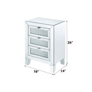 Noralie Rectangular Accent Table, Mirrored & Faux Diamonds Acme