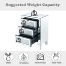 Noralie Rectangular Accent Table, Mirrored & Faux Diamonds Acme