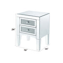 Noralie Rectangular Accent Table, Mirrored, Faux Diamonds Acme