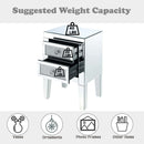 Noralie Rectangular Accent Table, Mirrored, Faux Diamonds Acme