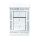 Mallika Rectangular Accent Table, Mirrored & Faux Crystals Acme
