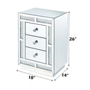 Mallika Rectangular Accent Table, Mirrored & Faux Crystals Acme