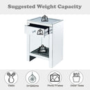 Noralie Rectangular Accent Table, Mirrored & Faux Diamonds Acme