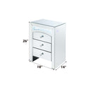 Nysa Rectangular Accent Table, Mirrored & Faux Crystals Acme