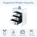 Nysa Rectangular Accent Table, Mirrored & Faux Crystals Acme