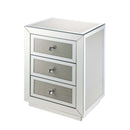 Noralie Rectangular Accent Table, Mirrored & Faux Diamonds Acme