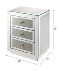 Noralie Rectangular Accent Table, Mirrored & Faux Diamonds Acme