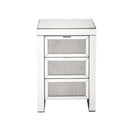 Noralie Rectangular Accent Table, Mirrored & Faux Diamonds Acme