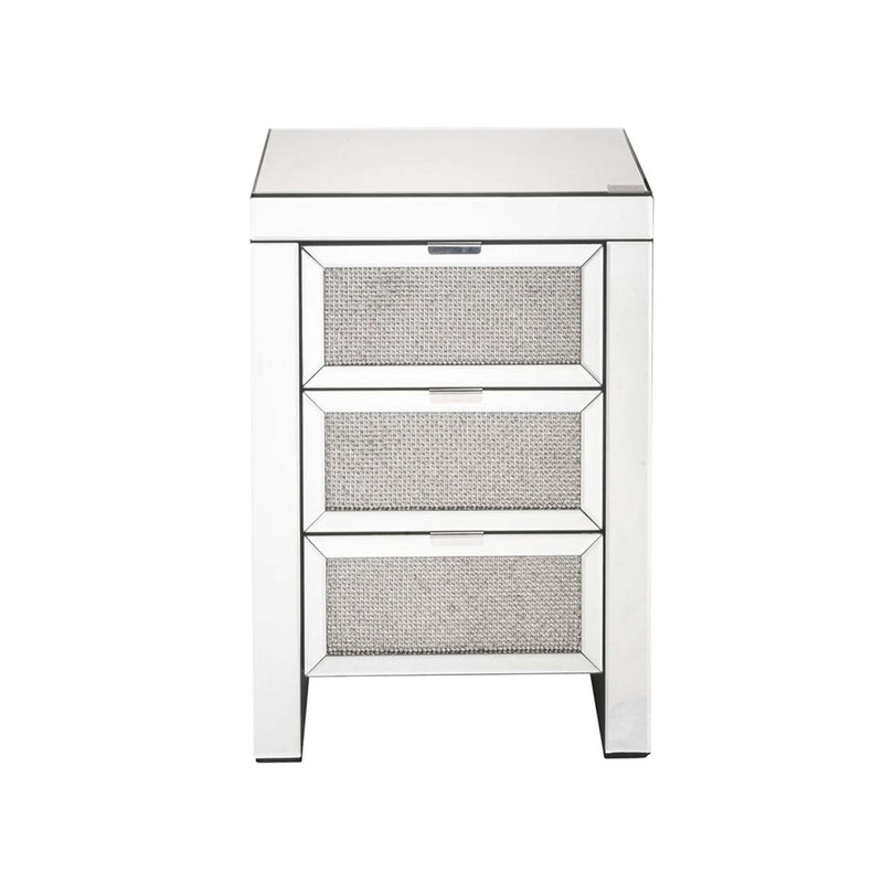 Noralie Rectangular Accent Table, Mirrored & Faux Diamonds Acme