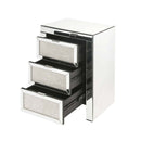 Noralie Rectangular Accent Table, Mirrored & Faux Diamonds Acme
