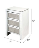 Noralie Rectangular Accent Table, Mirrored & Faux Diamonds Acme