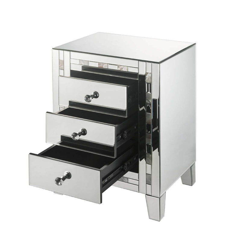 Nasa Rectangular Accent Table, Mirrored & Mother Pearl Finish Acme