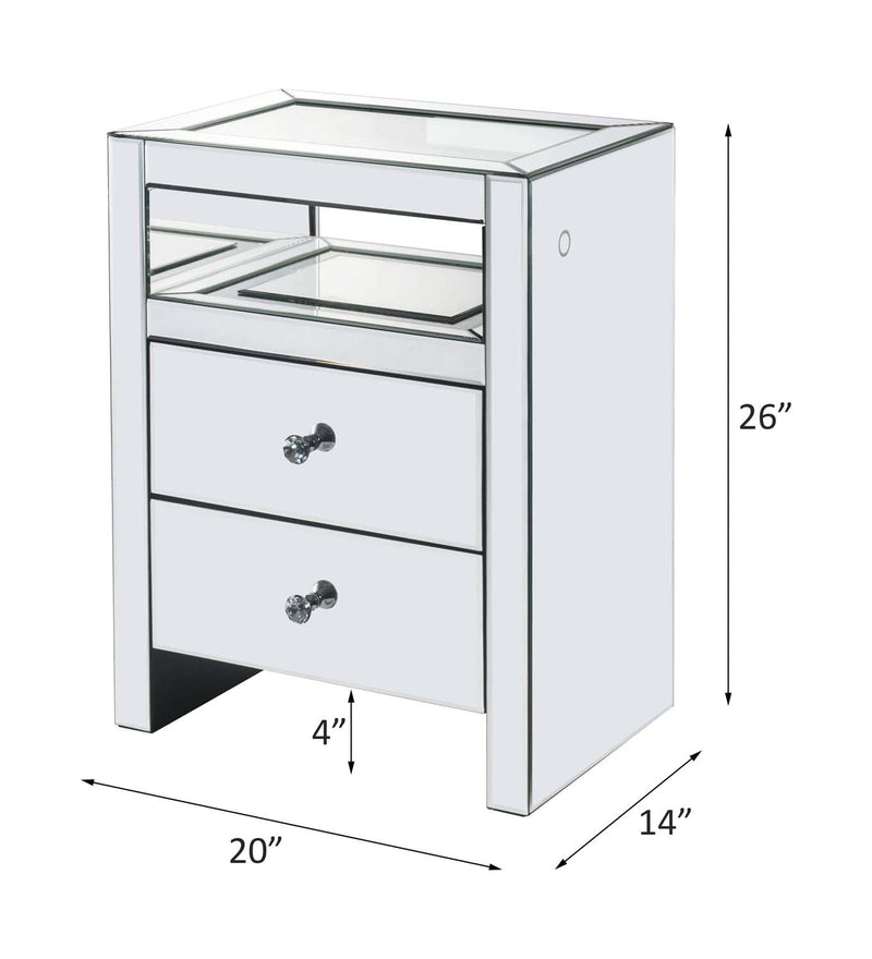 Dominic Rectangular Accent Table, Mirrored Acme