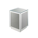 Noralie Square Accent Table, Mirrored, Faux Diamonds Acme