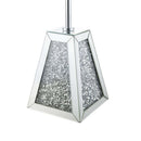 Noralie Round Accent Table, Mirrored & Faux Diamonds Acme