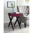 Fierce Rectangular Accent Table, Burgundy & Black Finish Acme