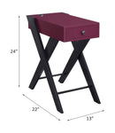 Fierce Rectangular Accent Table, Burgundy & Black Finish Acme