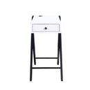 Fierce Rectangular Accent Table, White & Black Finish Acme