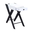 Fierce Rectangular Accent Table, White & Black Finish Acme