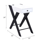 Fierce Rectangular Accent Table, White & Black Finish Acme