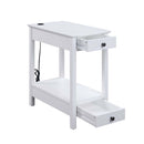 Byzad Rectangular Accent Table, White Finish Acme