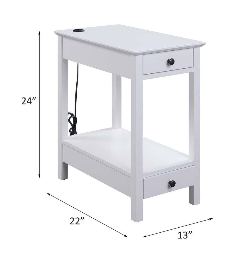 Byzad Rectangular Accent Table, White Finish Acme