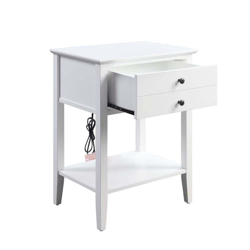 Grardor Rectangular Accent Table, White Finish Acme