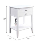 Grardor Rectangular Accent Table, White Finish Acme