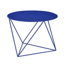 Epidia Round Accent Table, Blue Finish Acme