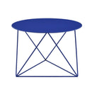 Epidia Round Accent Table, Blue Finish Acme