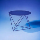 Epidia Round Accent Table, Blue Finish Acme