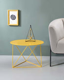 Epidia Round Accent Table, Yellow Finish Acme