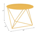 Epidia Round Accent Table, Yellow Finish Acme