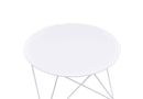 Epidia Round Accent Table, White Finish Acme