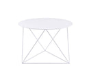 Epidia Round Accent Table, White Finish Acme