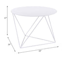 Epidia Round Accent Table, White Finish Acme