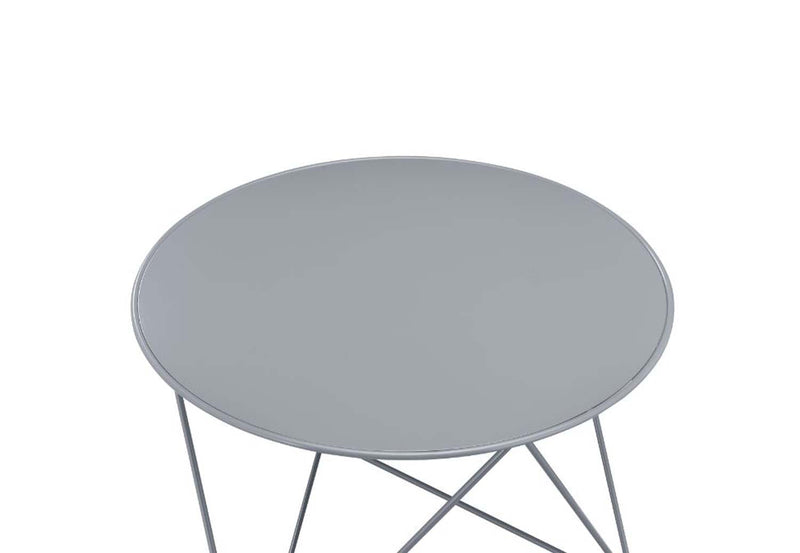 Epidia Round Accent Table, Gray Finish Acme