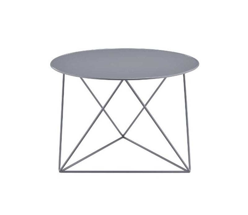 Epidia Round Accent Table, Gray Finish Acme