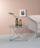 Epidia Round Accent Table, Gray Finish Acme