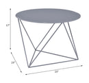 Epidia Round Accent Table, Gray Finish Acme