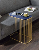 Aviena Rectangular Accent Table, Blue & Gold Finish Acme