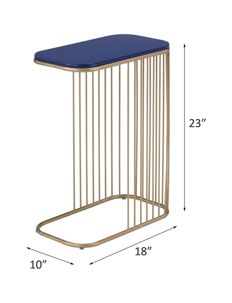 Aviena Rectangular Accent Table, Blue & Gold Finish Acme