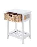 Chinu Rectangular Accent Table, White & Natural Finish Acme