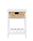 Chinu Rectangular Accent Table, White & Natural Finish Acme